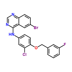 6-bromo-N-[3-chloro-4-[(3-fluorophenyl)methoxy]phenyl]quinazolin-4-amine Structure