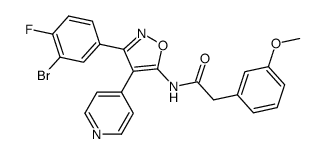 3-(3-Bromo-4-fluorophenyl)-5-[2-(3-methoxyphenyl)acetylamino]-4-(4-pyridyl)isoxazole Structure