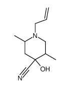 1-allyl-4-hydroxy-2,5-dimethyl-piperidine-4-carbonitrile结构式