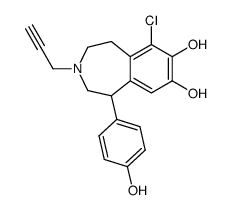 6-chloro-2,3,4,5-tetrahydro-1-(4-hydroxyphenyl)-1H-3-propargyl-3-bezazepine-7,8-diol结构式