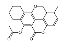 6-acetoxy-1-methyl-7,9,10,12-tetrahydro-8H-benzo[h]chromeno[5,4,3-cde]chromen-5-one结构式