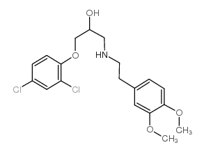 1-(2,4-dichlorophenoxy)-3-[2-(3,4-dimethoxyphenyl)ethylamino]propan-2-ol结构式