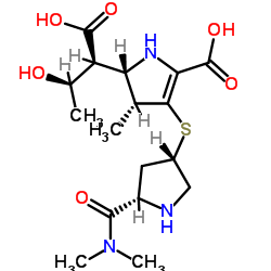 (4R,5S)-5-[(1S,2R)-1-Carboxy-2-hydroxypropyl]-3-{[(3S,5S)-5-(dimethylcarbamoyl)-3-pyrrolidinyl]sulfanyl}-4-methyl-4,5-dihydro-1H-pyrrole-2-carboxylic acid structure