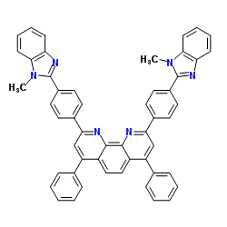 2,9-Bis[4-(1-methyl-1H-benzimidazol-2-yl)phenyl]-4,7-diphenyl-1,10-phenanthroline结构式