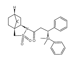 (S)-3-(dimethyl(phenyl)silyl)-1-((3aS,6R,7aR)-8,8-dimethyl-2,2-dioxidohexahydro-1H-3a,6-methanobenzo[c]isothiazol-1-yl)-3-phenylpropan-1-one Structure