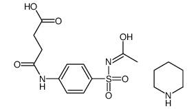 4-[4-(acetylsulfamoyl)anilino]-4-oxobutanoate,piperidin-1-ium结构式