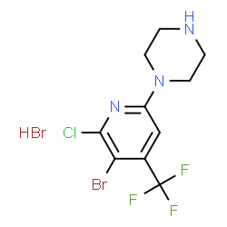 1'-(5-Bromo-6-chloro-4-(trifluoromethyl)pyridin-2-yl)piperazine hydrobromide Structure