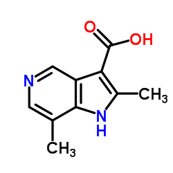 2,7-Dimethyl-5-azaindole-3-carboxylic acid结构式