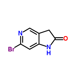 6-Bromo-1,3-dihydro-pyrrolo[3,2-c]pyridin-2-one结构式