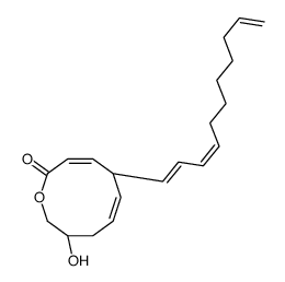 (3R,5Z,8Z)-3-hydroxy-7-[(1E,3E)-undeca-1,3,10-trienyl]-2,3,4,7-tetrahydrooxecin-10-one Structure