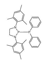 2-(diphenylphosphanyl)-1,3-dimesityl-1,3,2-diazaphospholidine结构式