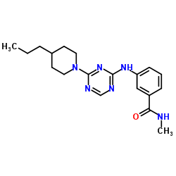 N-Methyl-3-{[4-(4-propyl-1-piperidinyl)-1,3,5-triazin-2-yl]amino}benzamide Structure