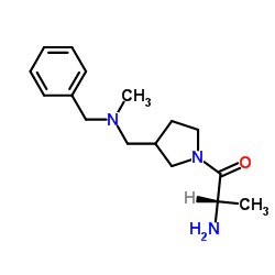 (2S)-2-Amino-1-(3-{[benzyl(methyl)amino]methyl}-1-pyrrolidinyl)-1-propanone结构式