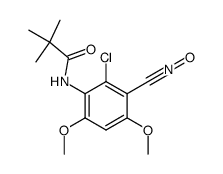 6-chloro-5-pivaloylamino-2,4-dimethoxybenzonitrile oxide结构式