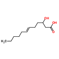 trans-3-Hydroxydodec-6-enoic acid Structure