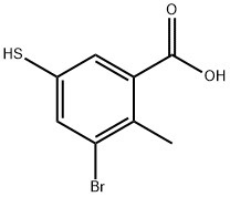 3-溴-5-巯基-2-甲基苯甲酸结构式