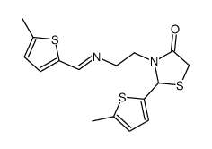 2-(5-methylthiophen-2-yl)-3-[2-[(5-methylthiophen-2-yl)methylideneamino]ethyl]-1,3-thiazolidin-4-one结构式