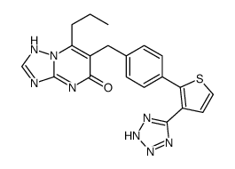 2-propyl-3-[[4-[3-(2H-tetrazol-5-yl)thiophen-2-yl]phenyl]methyl]-1,5,7 ,9-tetrazabicyclo[4.3.0]nona-2,5,7-trien-4-one structure