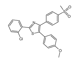 4-[(4-methylsulfonyl)phenyl]-5-(4-methoxyphenyl)-2-(2-chlorophenyl)thiazole结构式