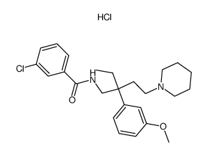 benzamide, 3-chloro-N-(2-ethyl-2-(3-methoxyphenyl)-4-(1-piperidinyl)butyl), monohydrochloride Structure