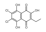 2,5,8-trihydroxy-6,7-dichloro-3-ethyl-1,4-naphthoquinone结构式