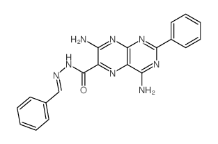 4,7-diamino-N-(benzylideneamino)-2-phenyl-pteridine-6-carboxamide结构式