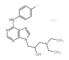 9H-Purine-9-ethanol,6-[(4-chlorophenyl)amino]-a-[(diethylamino)methyl]-, hydrochloride (1:2) picture