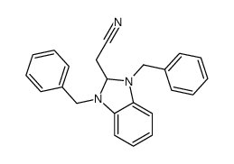 2-(1,3-dibenzyl-2H-benzimidazol-2-yl)acetonitrile Structure