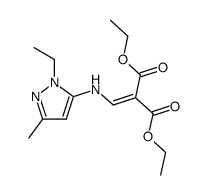 (2-ethyl-5-methyl-2H-pyrazol-3-ylaminomethylene)-malonic acid diethyl ester结构式