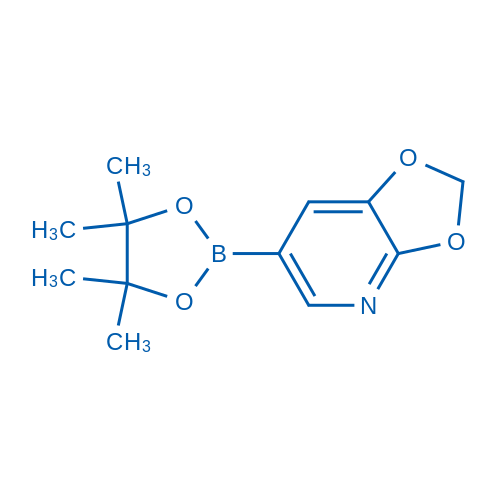 6-(4,4,5,5-四甲基-1,3,2-二氧硼杂环戊烷-2-基)-[1,3]二氧戊环并[4,5-b]吡啶结构式