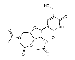 2',3',5'-Tri-O-acetyl-5-hydroxyMethyl uridine结构式