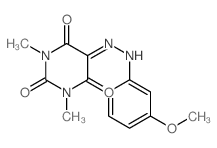 2,4,5,6(1H,3H)-Pyrimidinetetrone,1,3-dimethyl-, 5-[2-(3-methoxyphenyl)hydrazone]结构式