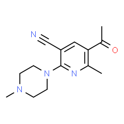5-ACETYL-6-METHYL-2-(4-METHYLPIPERAZINO)NICOTINONITRILE Structure