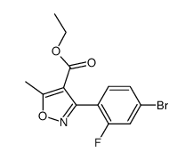 4-ethoxycarbonyl-5-methyl-3-(2-fluoro-4-bromophenyl)isoxazole Structure