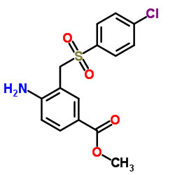 METHYL 4-AMINO-3-([(4-CHLOROPHENYL)SULFONYL]METHYL)BENZENECARBOXYLATE结构式