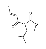 (S)-N-[2-(E)-butenoyl]-4-isopropyl-1,3-oxazolidine-2-thione Structure