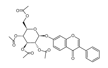 3-phenyl-7-O-(β-D-tetraacetylglucopyranosyl)-4H-chromen-4-one Structure