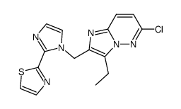 6-chloro-3-ethyl-2-(2-thiazol-2-yl-imidazol-1-ylmethyl)-imidazo[1,2-b]pyridazine结构式