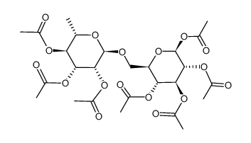 6-O-(2-O,3-O,4-O-Triacetyl-6-deoxy-α-L-mannopyranosyl)-β-D-glucopyranose tetraacetate结构式