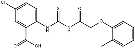 5-chloro-2-[[[[(2-methylphenoxy)acetyl]amino]thioxomethyl]amino]-benzoic acid结构式