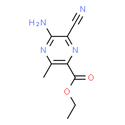 Pyrazinecarboxylic acid, 5-amino-6-cyano-3-methyl-, ethyl ester (9CI) Structure