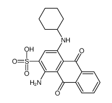 1-amino-4-(cyclohexylamino)-9,10-dihydro-9,10-dioxoanthracene-2-sulphonic acid structure