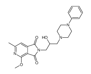 4-methoxy-2-[2-hydroxy-3(4-phenyl-1-piperazinyl)]propyl-2,3-dihydro-6-methyl-1,3-dioxo-1H-pyrrolo[3,4-c]pyridine结构式
