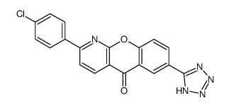 2-(4-Chloro-phenyl)-6-(1H-tetrazol-5-yl)-9-oxa-1-aza-anthracen-10-one结构式