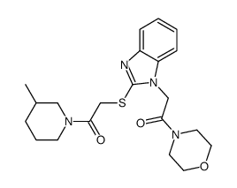 Morpholine, 4-[[2-[[2-(3-methyl-1-piperidinyl)-2-oxoethyl]thio]-1H-benzimidazol-1-yl]acetyl]- (9CI)结构式