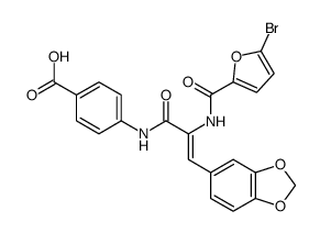 4-[[(E)-3-(1,3-benzodioxol-5-yl)-2-[(5-bromofuran-2-carbonyl)amino]prop-2-enoyl]amino]benzoic acid Structure