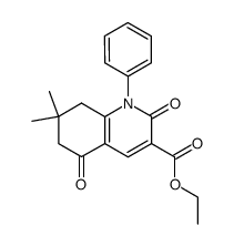 7,7-dimethyl-2,5-dioxo-1-phenyl-1,2,5,6,7,8-hexahydro-quinoline-3-carboxylic acid ethyl ester结构式