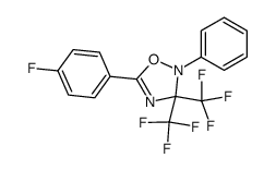 5-(4-fluoro-phenyl)-2-phenyl-3,3-bis-trifluoromethyl-2,3-dihydro-[1,2,4]oxadiazole结构式