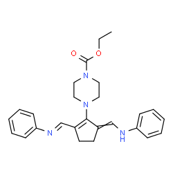 4-[5-[(Phenylamino)methylene]-2-[(phenylimino)methyl]-1-cyclopenten-1-yl]-1-piperazinecarboxylic acid ethyl ester Structure