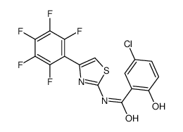 5-chloro-2-hydroxy-N-[4-(2,3,4,5,6-pentafluorophenyl)-1,3-thiazol-2-yl]benzamide结构式